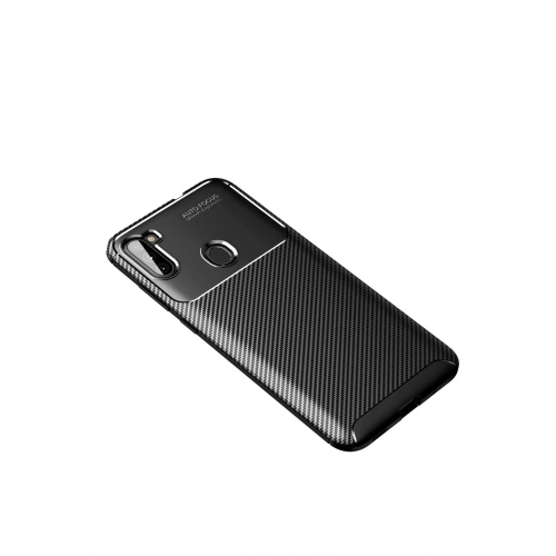 Durukar®  Samsung Galaxy A11 Kılıf Auto Focus Karbon Kapak - Siyah