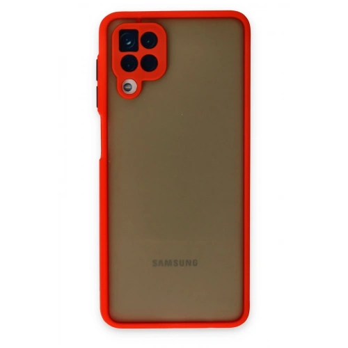 Durukar®  Samsung Galaxy A12 Kılıf Montreal Silikon Kapak - Kırmızı
