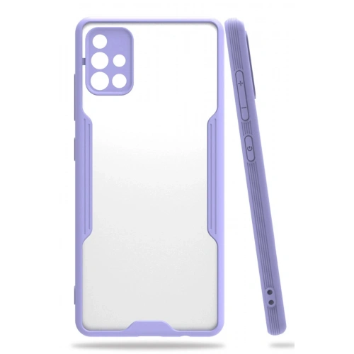 Durukar®  Samsung Galaxy A71 Kılıf Platin Silikon - Lila
