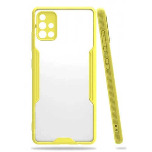 Durukar®  Samsung Galaxy A71 Kılıf Platin Silikon - Sarı