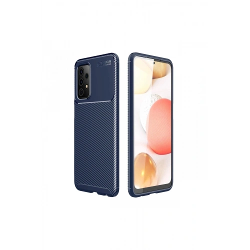 Mey İthalat®  Samsung Galaxy A72 Kılıf Auto Focus Karbon Kapak - Lacivert