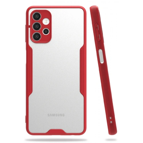 Durukar®  Samsung Galaxy A72 Kılıf Platin Silikon - Kırmızı