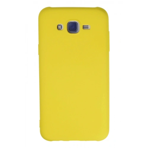 Durukar®  Samsung Galaxy J7 Kılıf Nano içi Kadife Silikon - Sarı