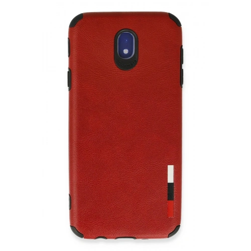 Durukar®  Samsung Galaxy J7 Pro / J730 Kılıf Loop Deri Silikon - Kırmızı