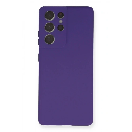 Mey İthalat®  Samsung Galaxy S21 Ultra Kılıf Nano içi Kadife Silikon - Mor