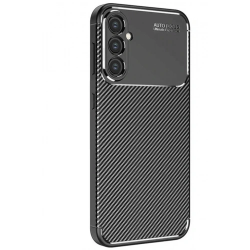 Mey İthalat®  Samsung Galaxy S25 Kılıf Auto Focus Karbon Kapak - Siyah