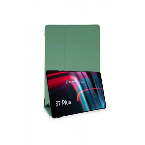 Durukar®  Samsung Galaxy T970 Tab S7 Plus 12.4 Kılıf Tablet Smart Kılıf - Koyu Yeşil