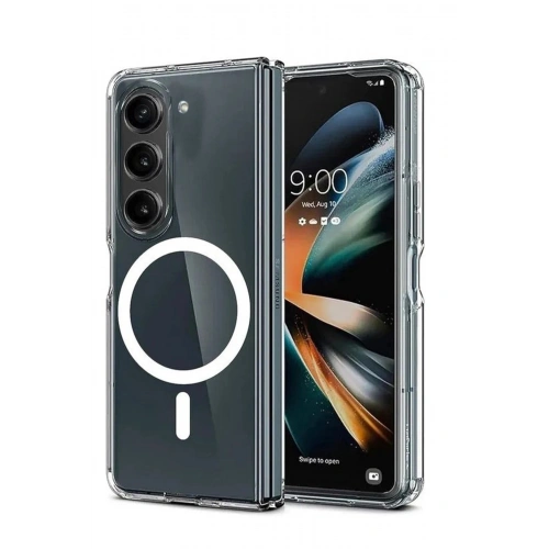Durukar®  Samsung Galaxy Z Fold 6 Kılıf Magneticsafe Şeffaf Silikon - Şeffaf