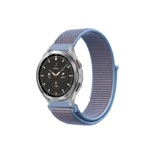 Durukar®  Watch 22mm Hasırlı Cırtcırtlı Kordon - Mavi