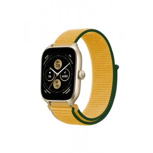 Durukar®  Watch 22mm Hasırlı Cırtcırtlı Kordon - Sarı