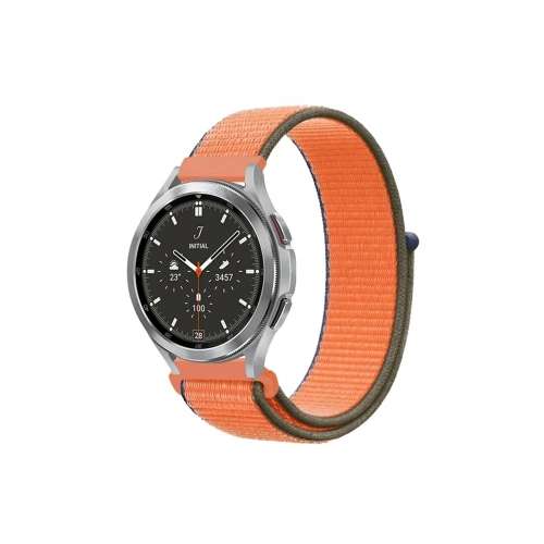 Durukar®  Watch 22mm Hasırlı Cırtcırtlı Kordon - Turuncu