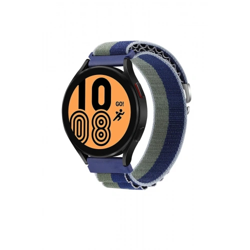 Durukar®  Watch 22mm KR410 Kumaş Kordon - Lacivert-Yeşil