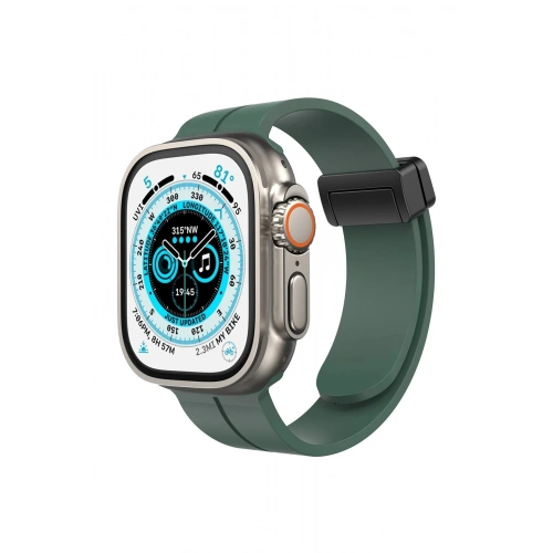 Durukar®   Watch 38mm KR412 Elegance Stylısh Kordon - Koyu Yeşil
