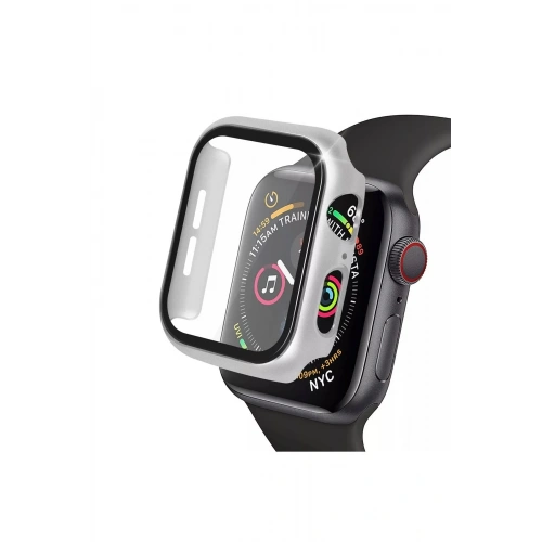 Mey İthalat®   Watch 40mm Camlı Kasa Ekran Koruyucu - Gümüş