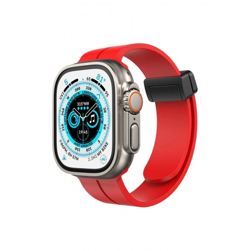 Durukar®   Watch 42mm KR412 Elegance Stylısh Kordon - Kırmızı