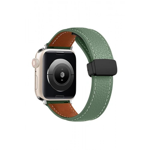 Durukar®   Watch 42mm KR414 Daks Deri Kordon - Koyu Yeşil