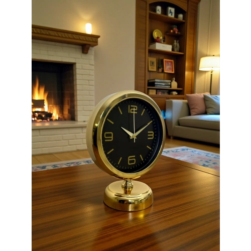 Midnight Gold 25 x 20 Cm Metal Masa Saati