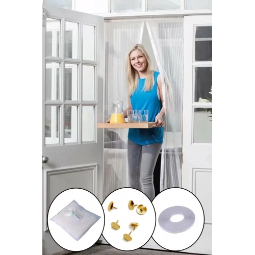 Mıknatıslı Kapı Sinekliği Tül Perde 105 x 210 cm (5365)