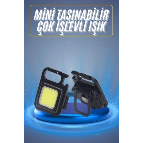 Mini Şarjlı El Feneri Mıknatıslı 3 Modlu Kamp Lambası