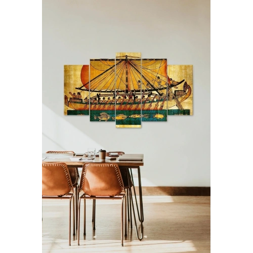 Mısır Yelkenli 5 Parçalı Mdf Tablo 60 x 100