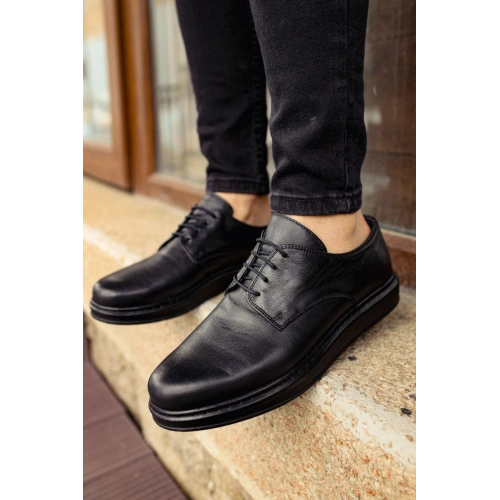 MN003 - DST Classica Leather Mens Shoes BLACK