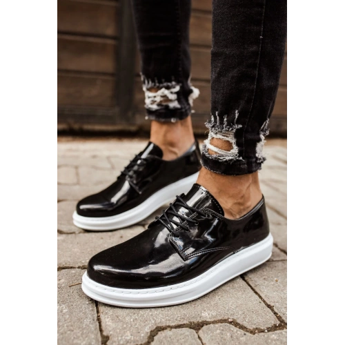 MN003 - RBT Pelle Verniciata Classica Erkek Ayakkabı SIYAH