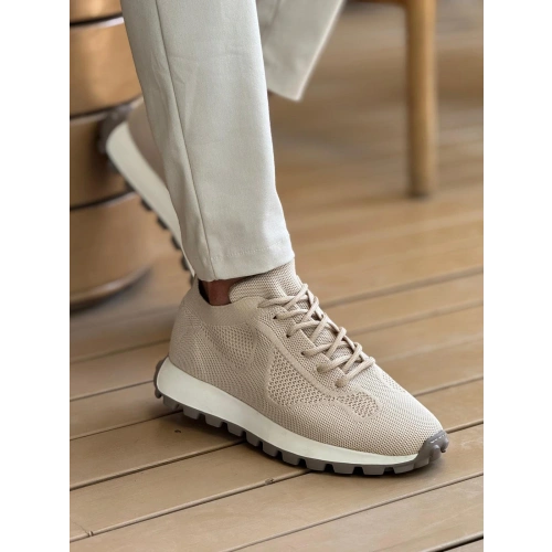 MN2409 - Mens Knit Shoes BEIGE