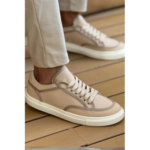 MN2505 - Linen Mens Shoes BEIGE/BEIGE