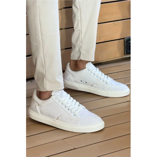 MN2505 - Linen Mens Shoes WHITE / WHITE