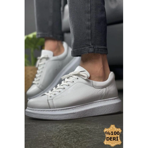 MN257 - DBT Estrella Leather Mens Shoes WHITE