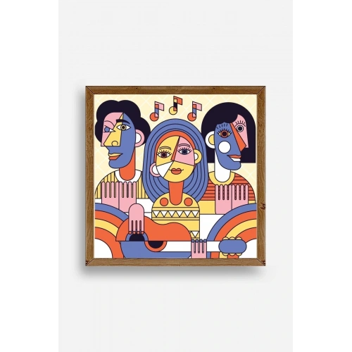 Modern Ahşap Çerçeveli Tablo 23 x 23