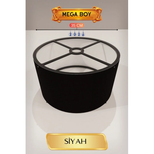 Modern Siyah Lambader Başlığı 35 Cm E27 Duy Uyumlu