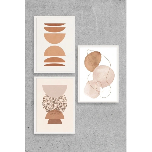 Modern Üçlü Ahşap Çerçeveli Tablo 23 x 30