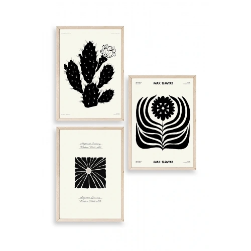 Modern Üçlü Ahşap Çerçeveli Tablo 30 x 40