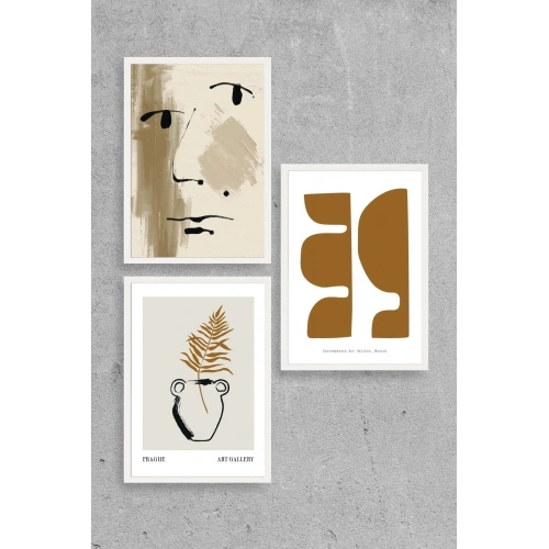 Modern Üçlü Ahşap Çerçeveli Tablo 40 x 60