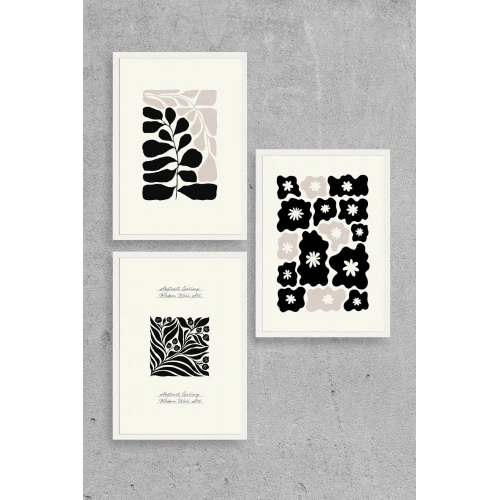 Modern Üçlü Ahşap Çerçeveli Tablo 40 x 60