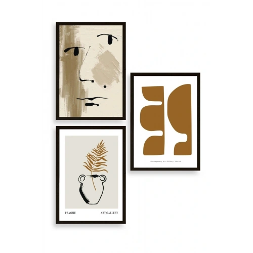 Modern Üçlü Ahşap Çerçeveli Tablo 40 x 60