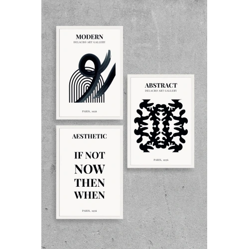 Modern Üçlü Ahşap Çerçeveli Tablo 40 x 60