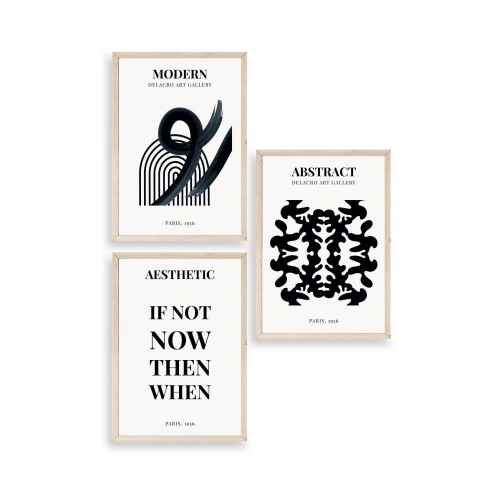 Modern Üçlü Ahşap Çerçeveli Tablo 40 x 60