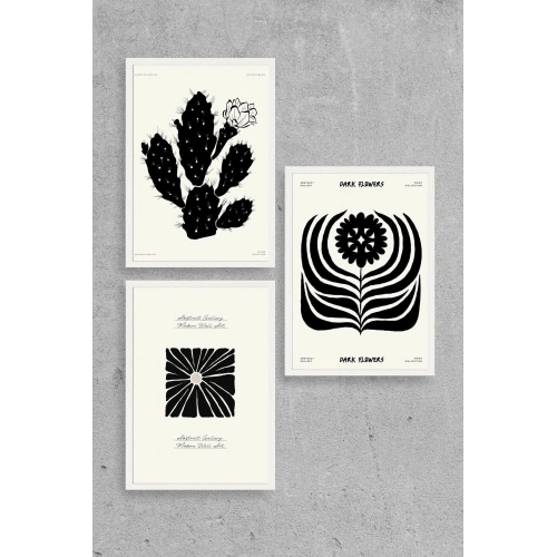 Modern Üçlü Ahşap Çerçeveli Tablo 50 x 70