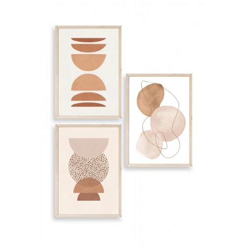 Modern Üçlü Ahşap Çerçeveli Tablo 50 x 70