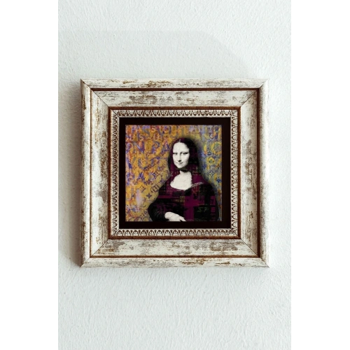 Monalisa Çerçeveli Taş Tablo , Çerçeveli Taş Duvar Dekoru -enkcrcvtbl-00094 20 cm