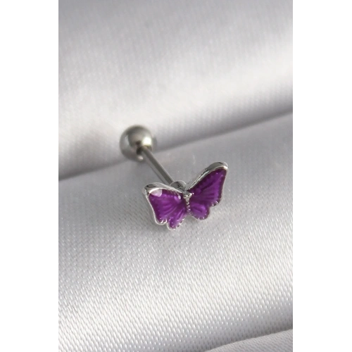 Mor Renkli Çelik Piercing 6mm 1.2mm Kalınlık