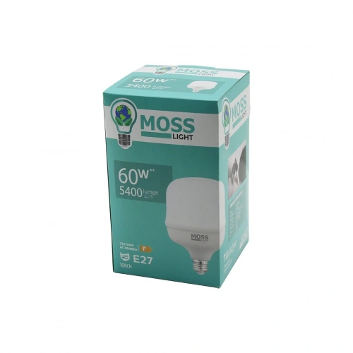 MOSS LIGHT 60W  TORCH LED AMPUL PLASTİK E27 5400LUMEN L175 DERECE 50.000 SAAT ÖMÜR IP20 185-265V AC (5365)
