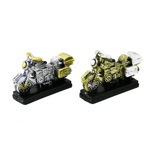 MOTOR VİNTAGE DEKORATİF BİBLO - RENKLİ 6.5X8CM REÇİNE (5365)