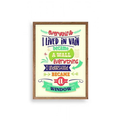 Motto Ahşap Çerçeveli Tablo 17 x 23
