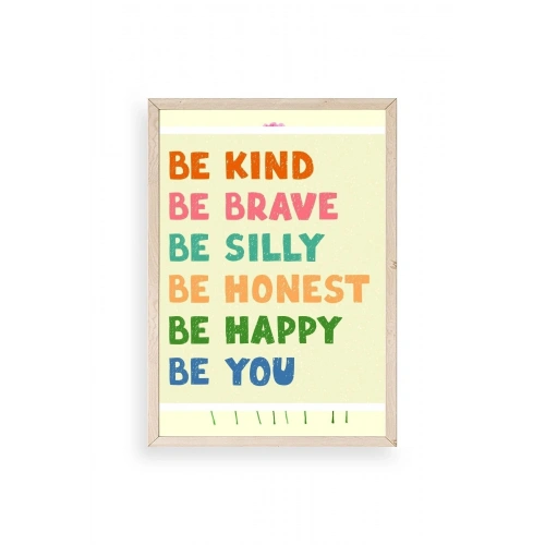 Motto Ahşap Çerçeveli Tablo 17 x 23