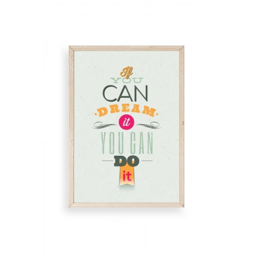 Motto Ahşap Çerçeveli Tablo 17 x 23