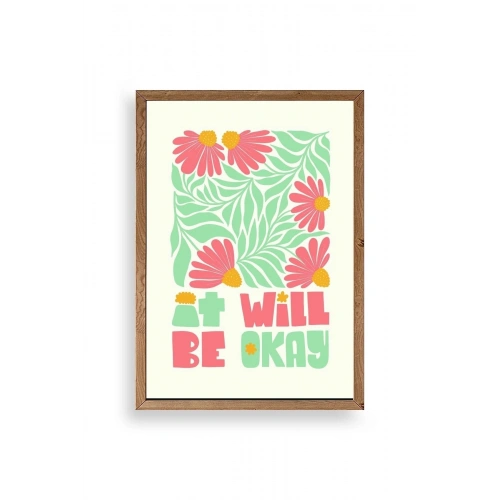 Motto Ahşap Çerçeveli Tablo 17 x 23