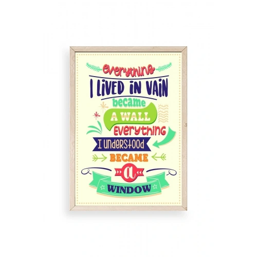Motto Ahşap Çerçeveli Tablo 17 x 23